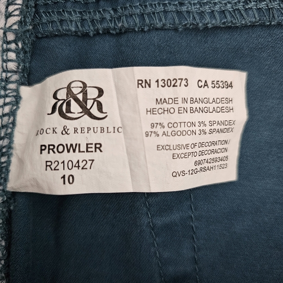 Rock & Republic Prowler Teal Cargo Jeans Womens Size 10 Ankle Length Stretch - Picture 9 of 10